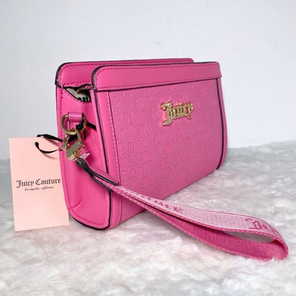 Juicy Couture Pink Frame Clutch Wristlet Purse Bag NWT - Picture 7 of 10